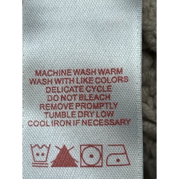 Tapemeasure Sweater Womens‎ Large Tan Shawl Collar Textured Knit Beige Neutral - Picture 6 of 9